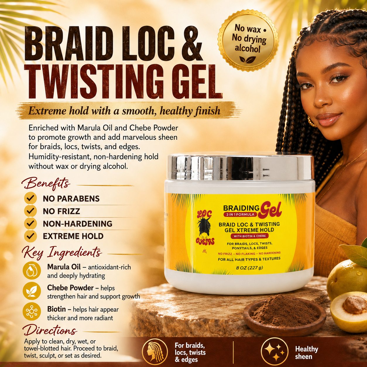 Braid Loc & Twisting Gel 8oz - Image 2