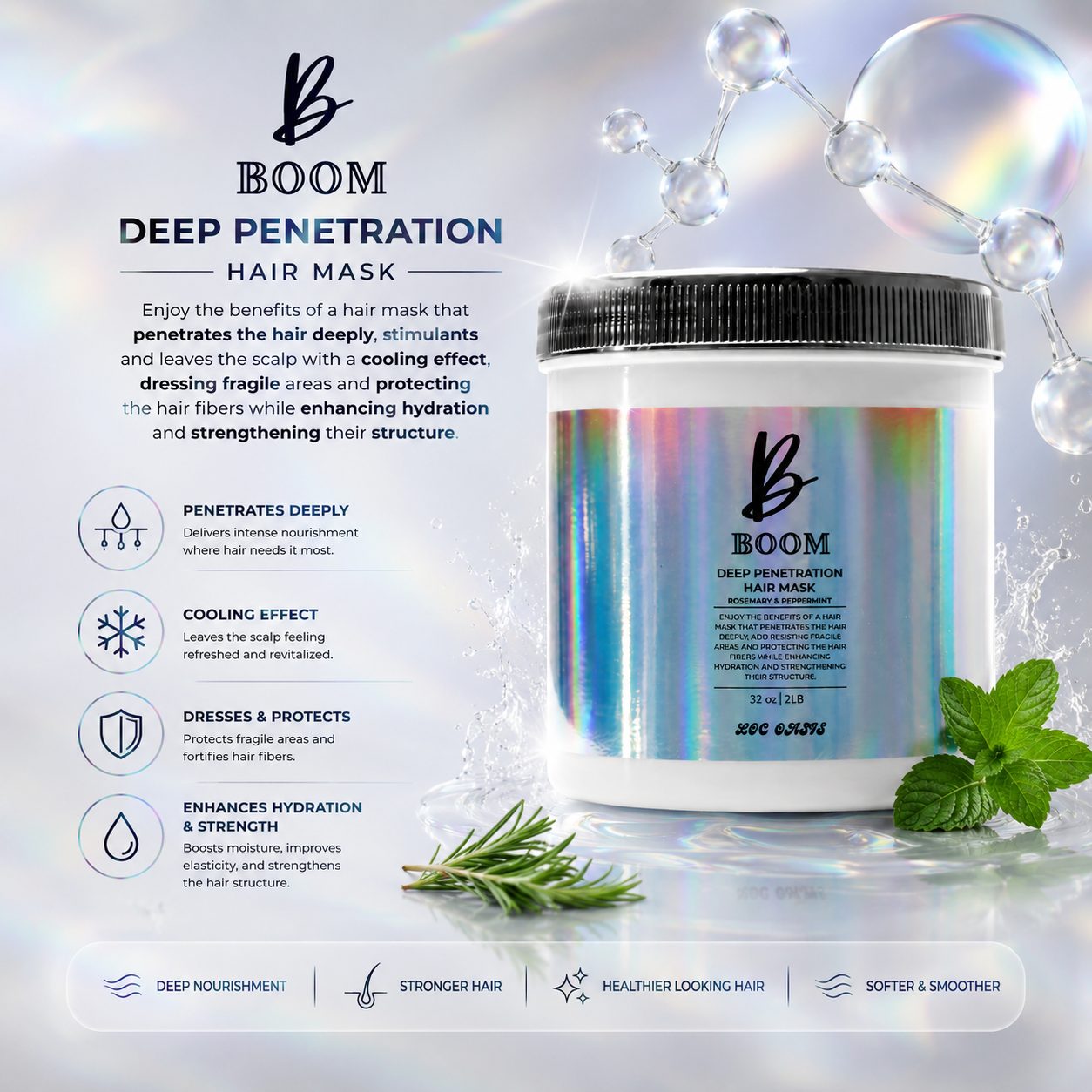 Rosemary & Peppermint Deep Penetration Hair Mask - Image 2